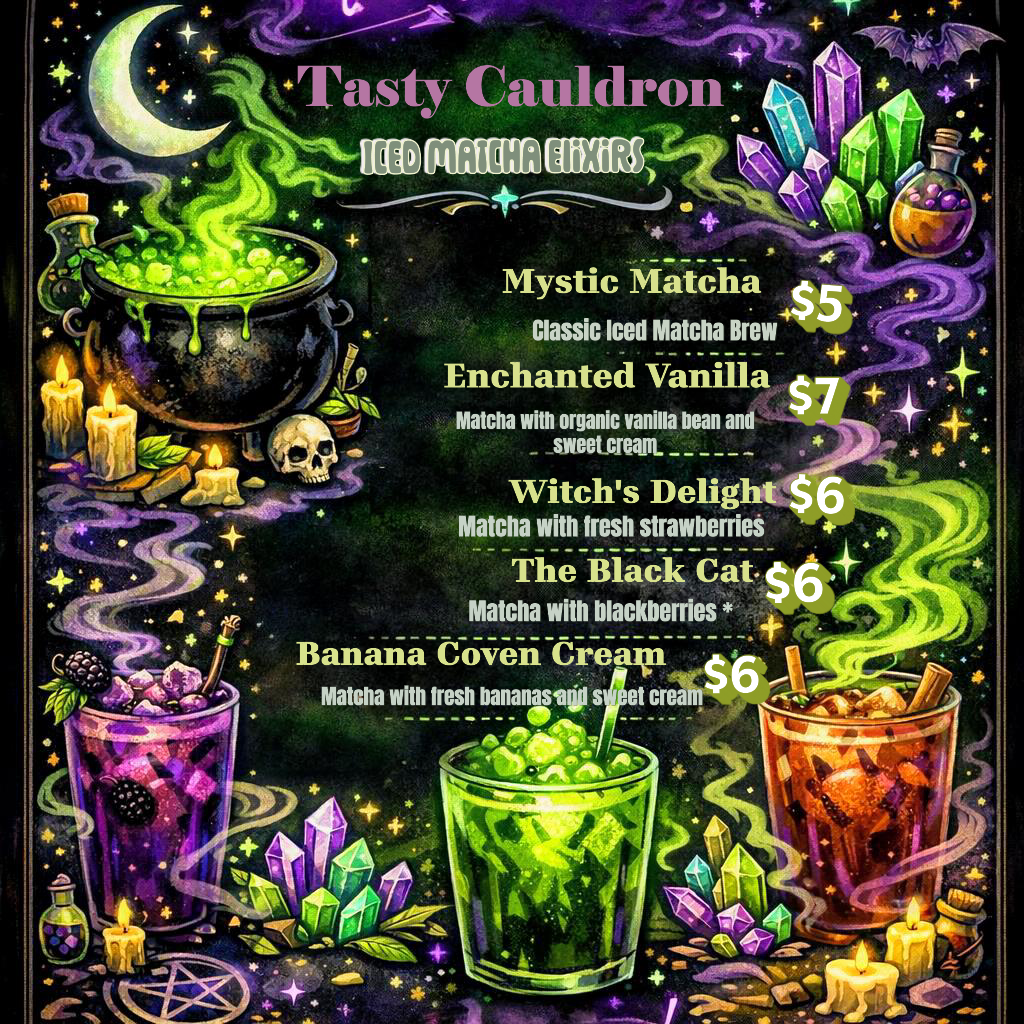 Tasty Cauldron Iced Matcha Elixirs Menu