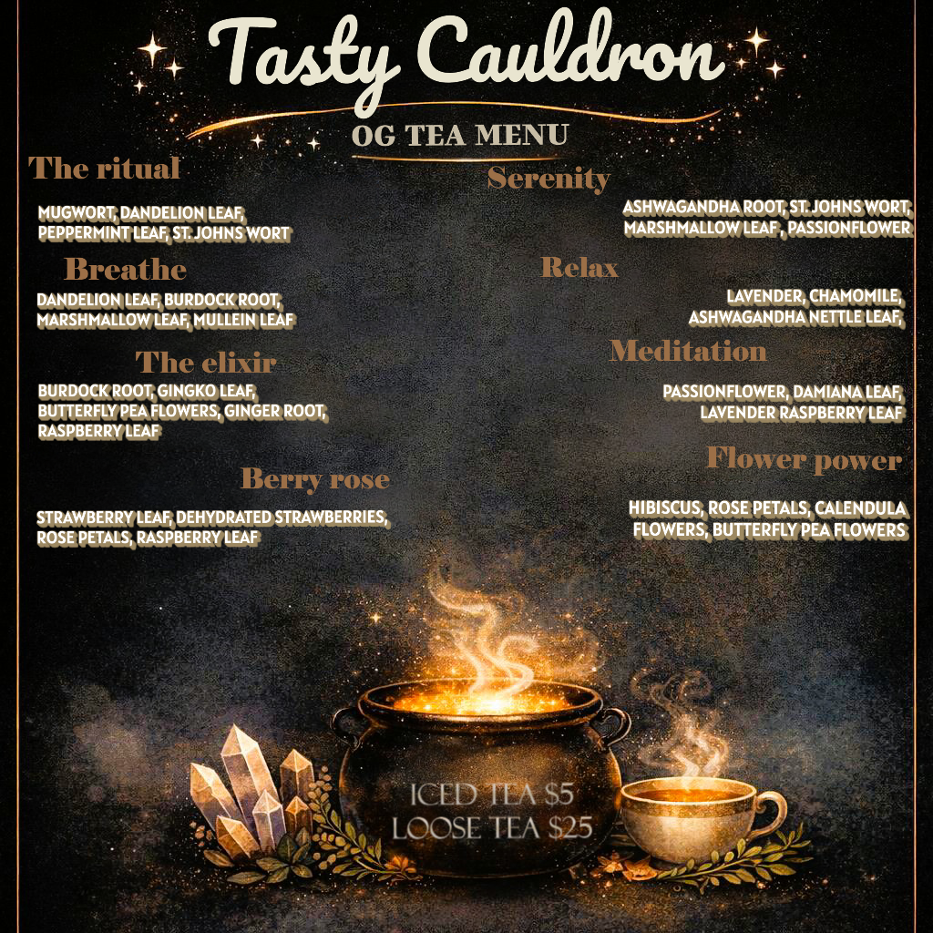 Tasty Cauldron OG Tea Menu